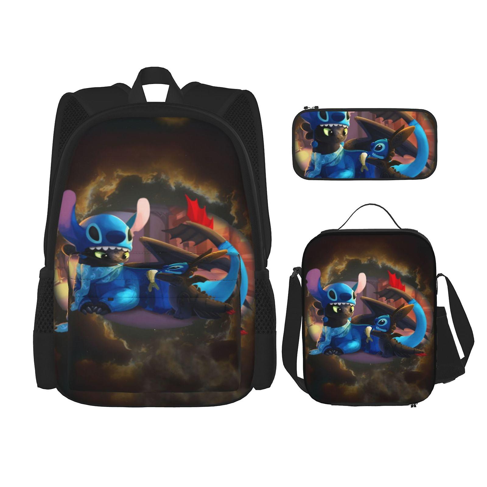 Night Fury كيفية تدريب حقيبة الظهر المضحكة الخاصة بك للتخييم حقيبة أنيمي حقيبة دفتر مقلمة حقيبة غداء مجموعة