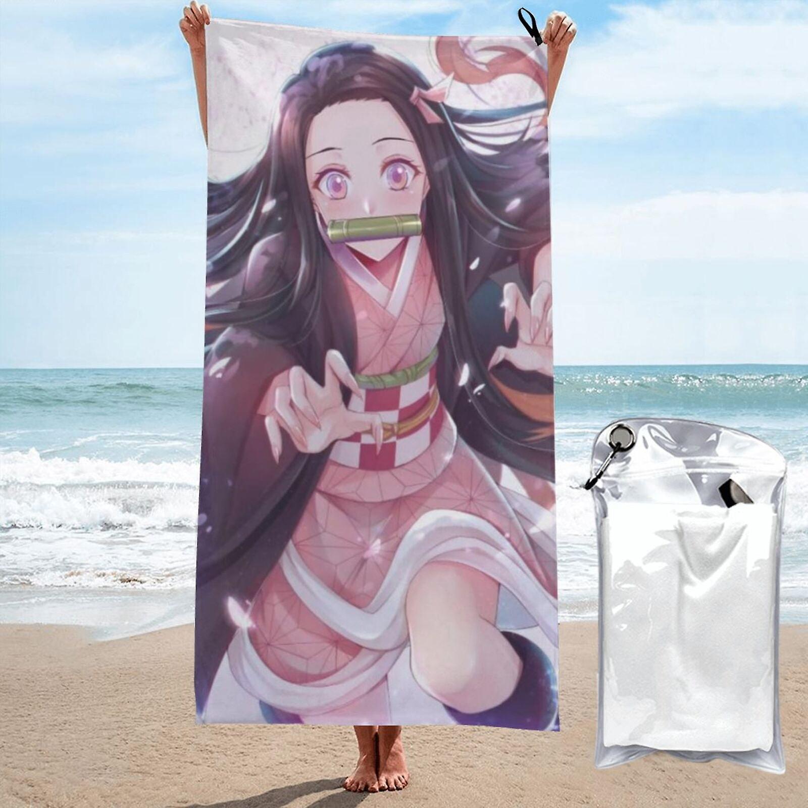 Demon Slayer Nezuko Microfiber Oversized Lightweight Beach Towel Large Towels Travel Swim
