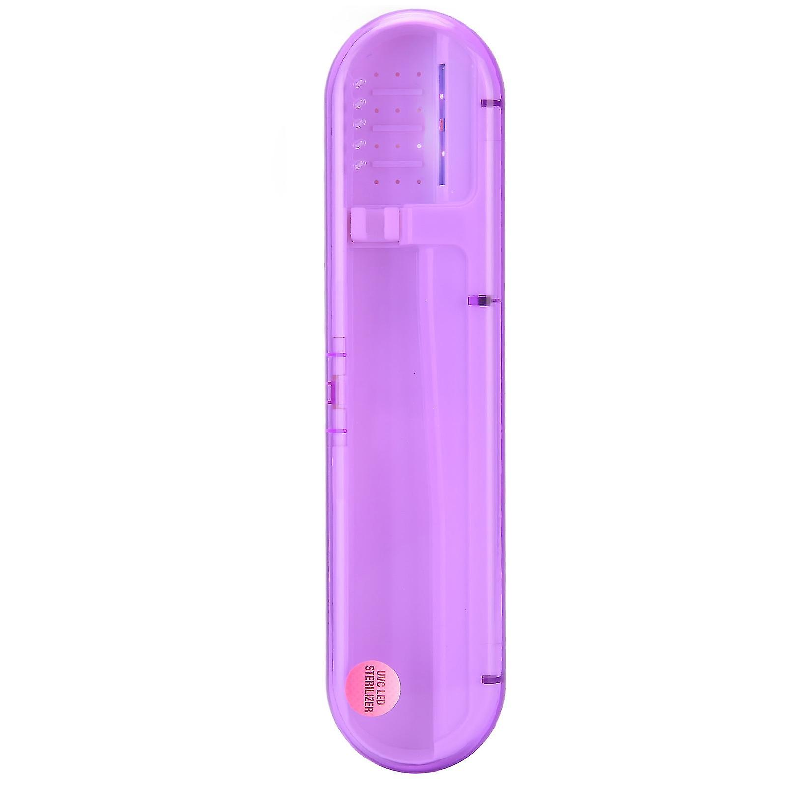 Portable UV LED Toothbrush Holder Cleaner - Purple