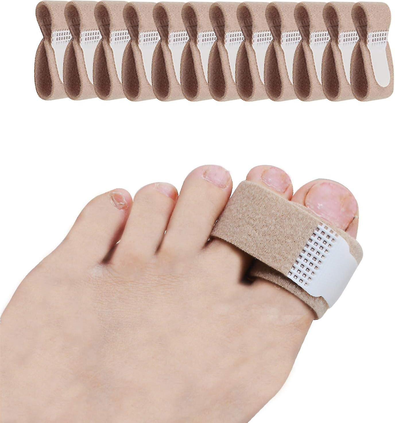 12pcs/pack, Fabric Toe Splint Toe Cushioned Bandages Finger Protectors Straightener Hammer Toe Separators