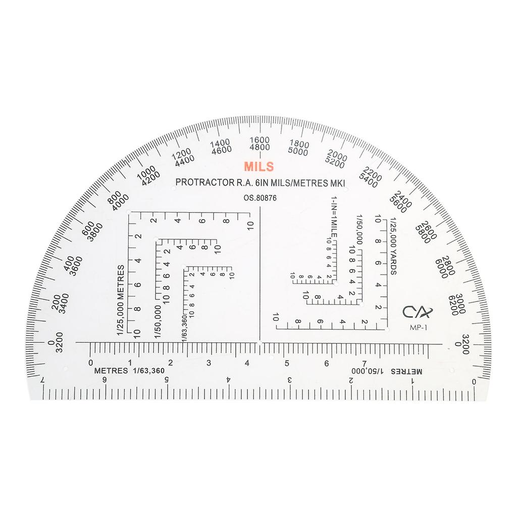 Practical Military Style Coordinate Scale Transparent Map Reading Scale