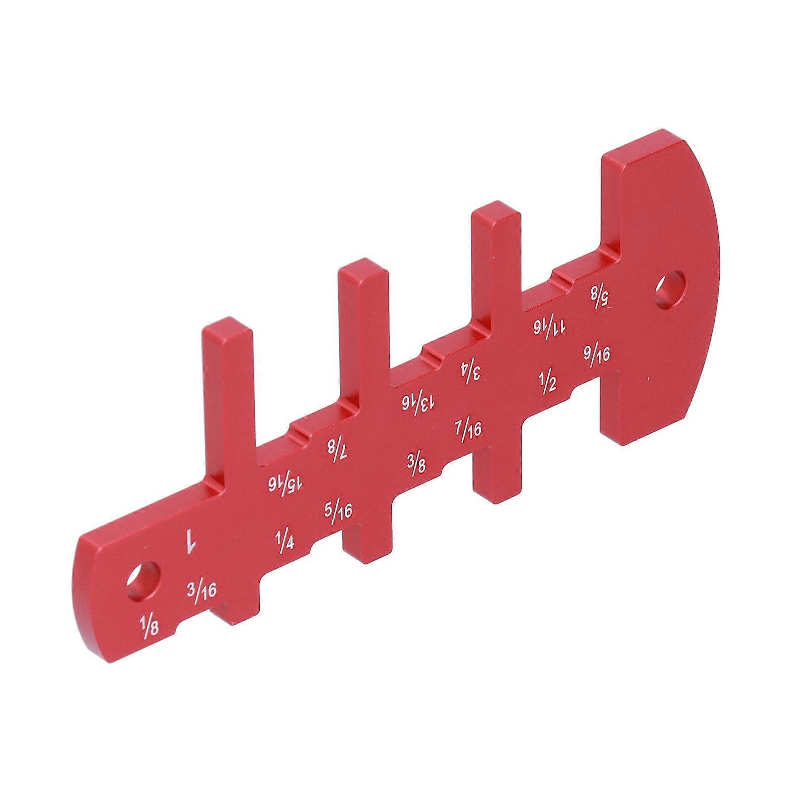 Router Depth Gauge Tool Imperial Height Measurer Template DIY Woodworking Tool 1/8‑1inRed 