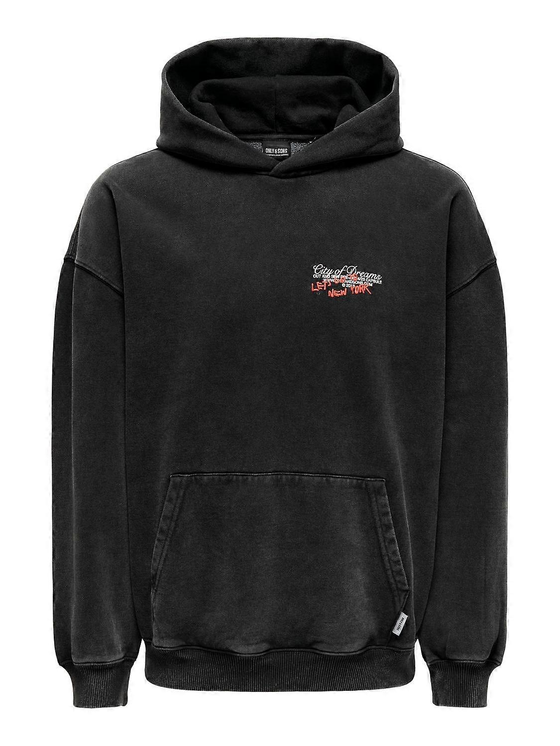 ONLY&SONS Herren Hoodie Lockerer Kapuzenpullover mit Kängurutasche Langarm