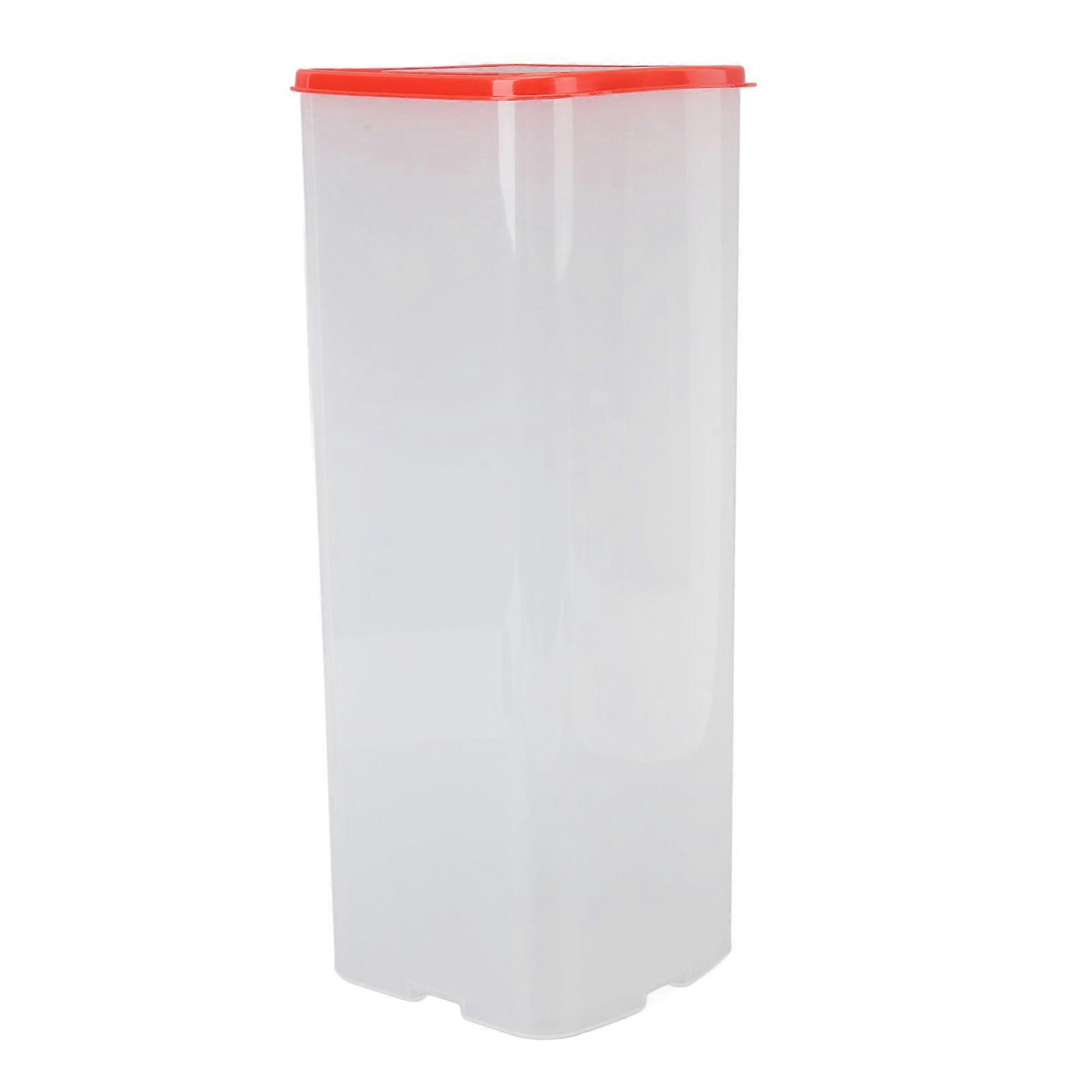 Large Red Bread Storage Box 13x34.5cm Plastic Sealed Container