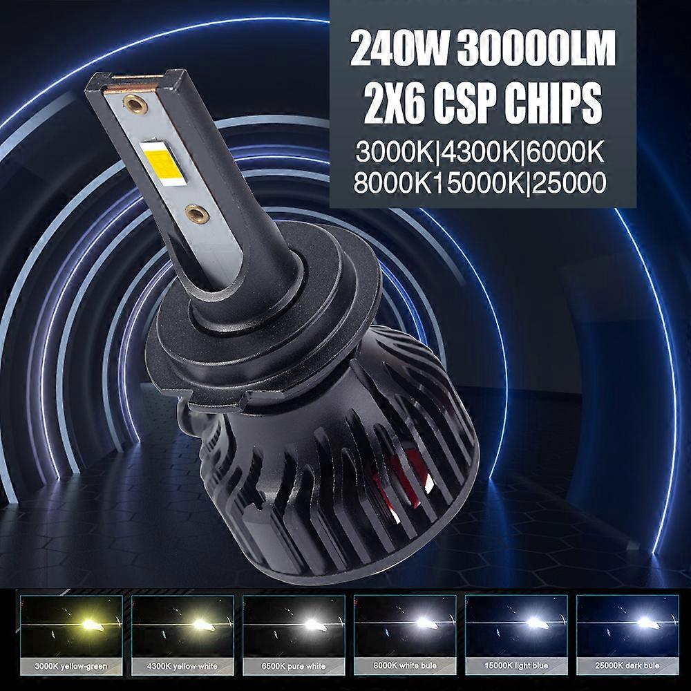 H11 LED Teste auto luce H7 H8 H9 9005 9006 Nebbia s 30000LM CSP Chip H4 H1 HB3 HB4 9012 Lampadine 240W 4300K 6000K Lampadine automatiche Turbo