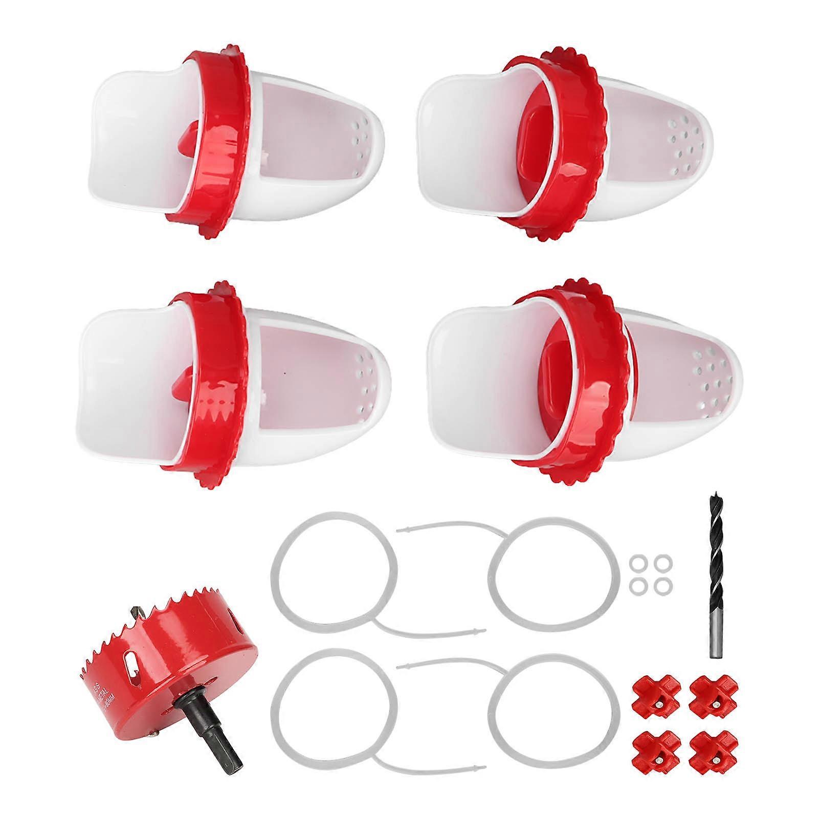 Chicken Feeder Rain Proof Poultry Feeder Port Gravity Feed Kit Cross Water Feeder For Buckets Barrels Bins Troughs NO.3667