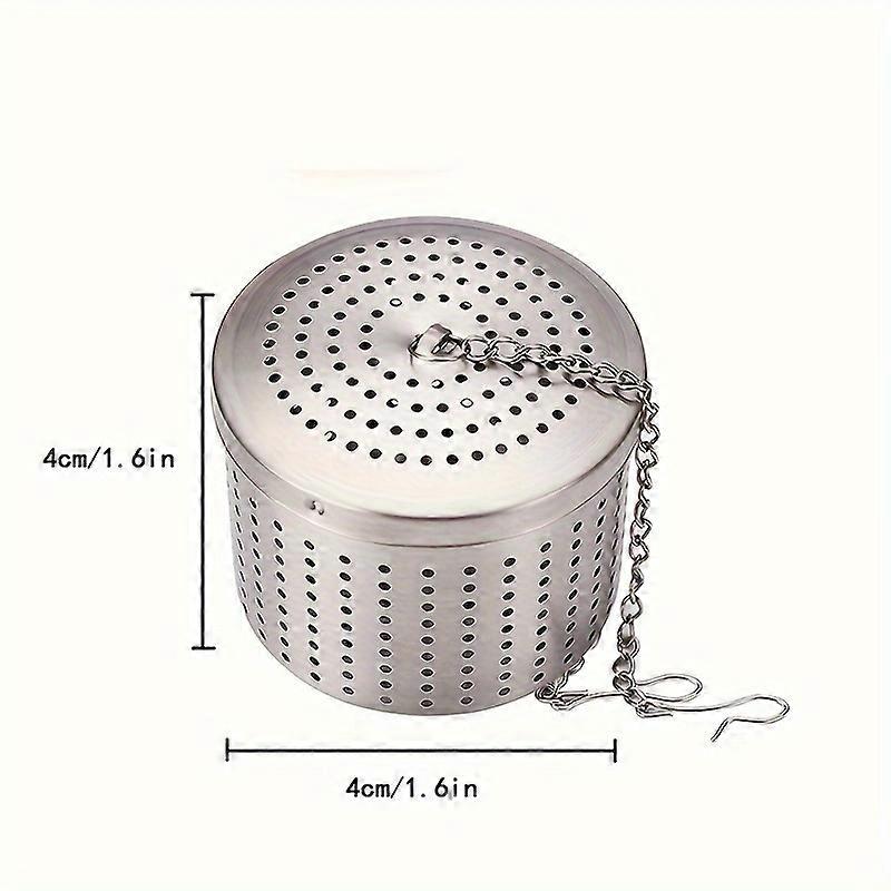 Rustfritt stål te sil, matlaging infuser, ekstra fin mesh sil for løs te med utvidet kjedekrok og dryppbrett