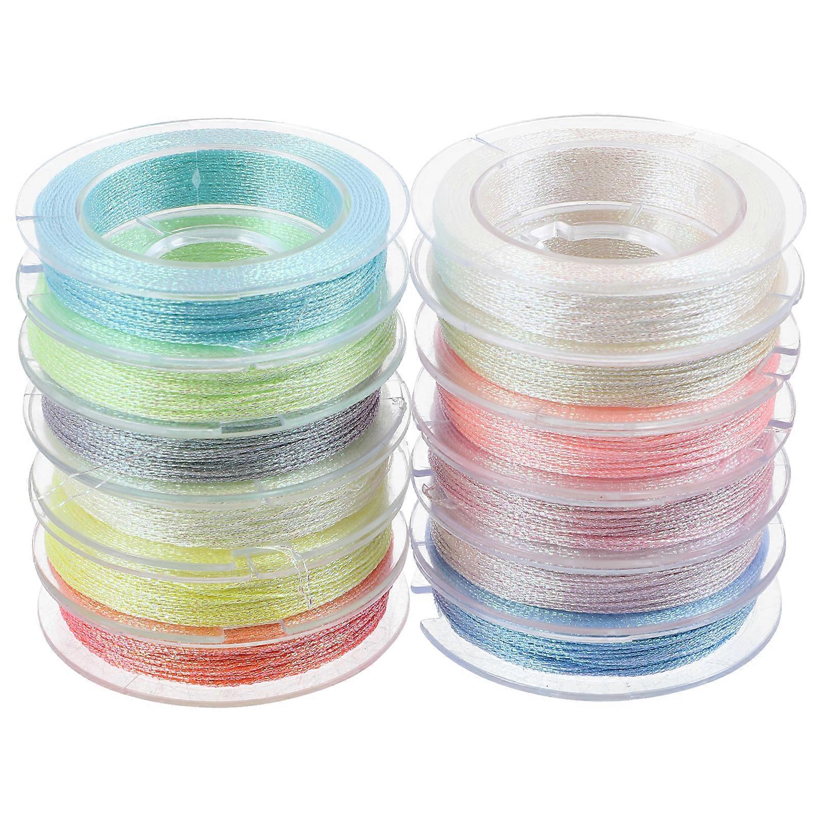 12 Rolls of Multi-function Sewing Thread Convenient Stitching Thread Luminous Embroidery Thread