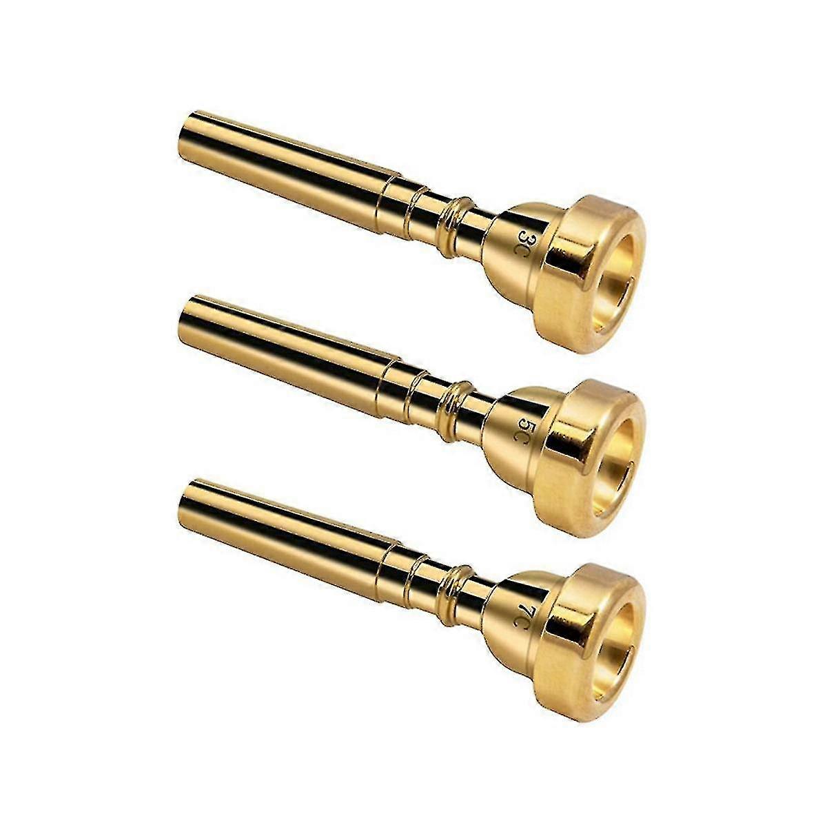 3er-Pack Trompetenmundstück 3c 5c 7c Trompetenzubehör, Messing-Trompetenmundstück-Set für Anfänger