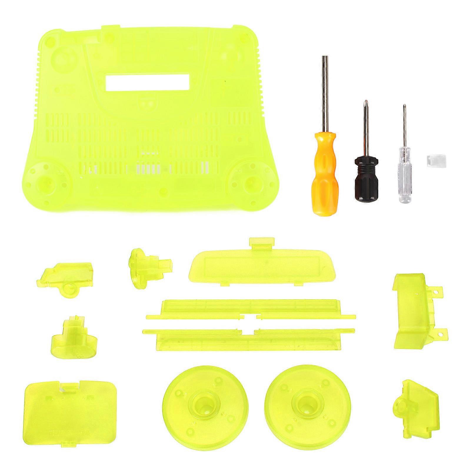 علبة استبدال وحدة التحكم في الألعاب Retro ABS قوي الاحترافي استبدال قذيفة ل N64 الأخضر الشفاف