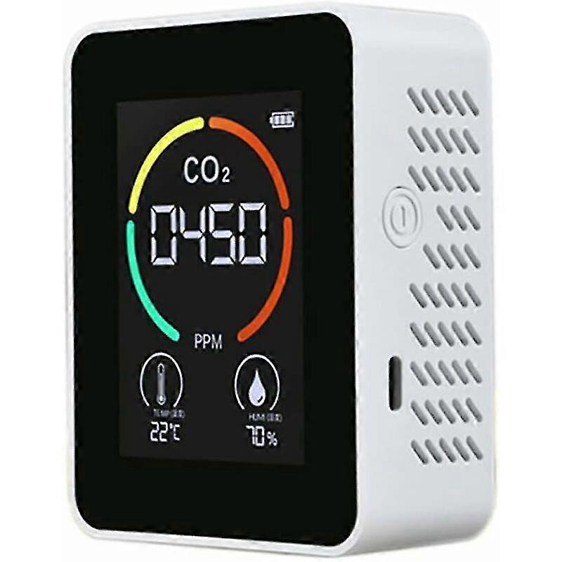 CO2 Carbon Dioxide Detector for Air Quality, Temperature and Humidity, Quick CO2 Measurement, Cisea White