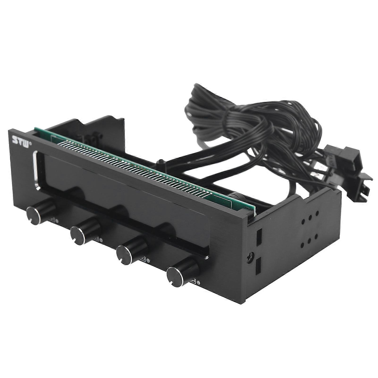 STW6041 Fan Controller for Computer CPU Multifunctional 4-Channel Front Panel LCD Display