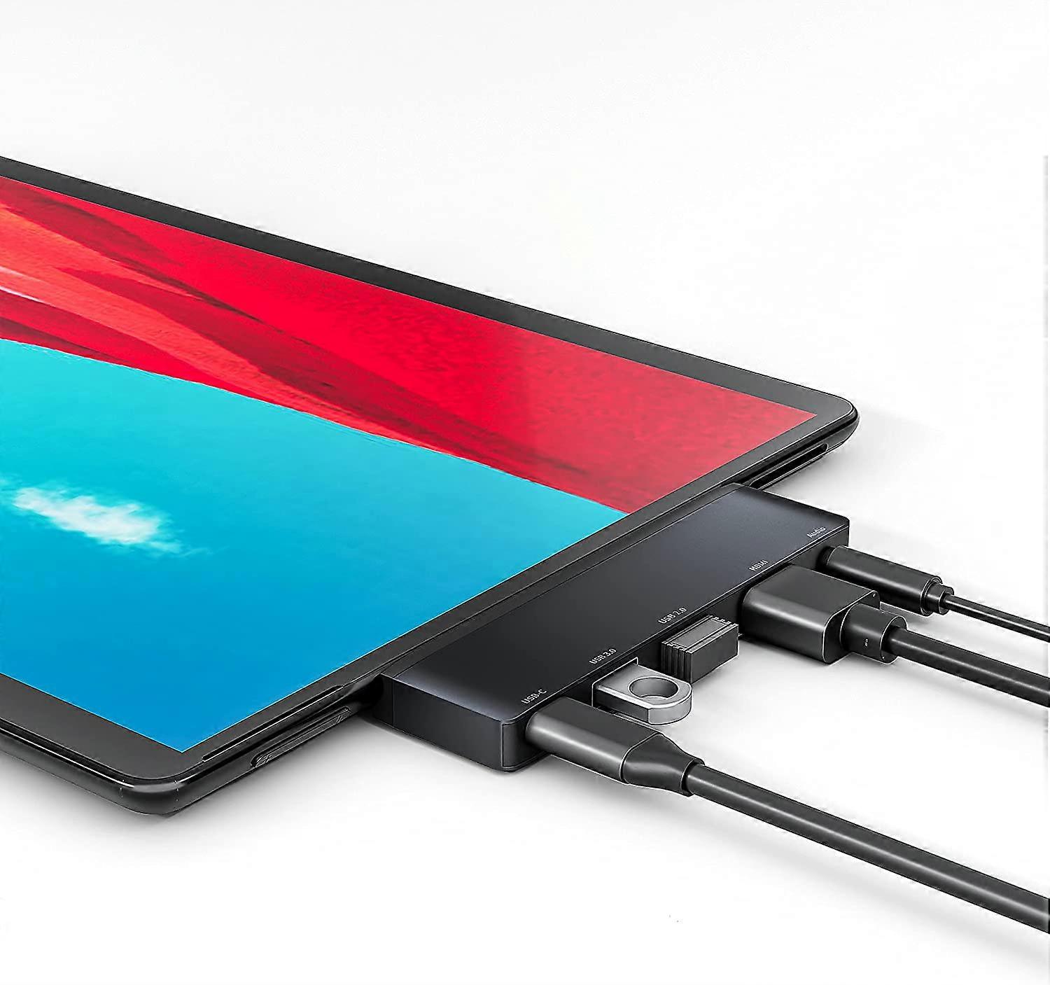 Stație de andocare hub USB C Bază adaptor Surface Pro X 5-în-1 cu microfon/audio HDMI 4K 2 porturi USB