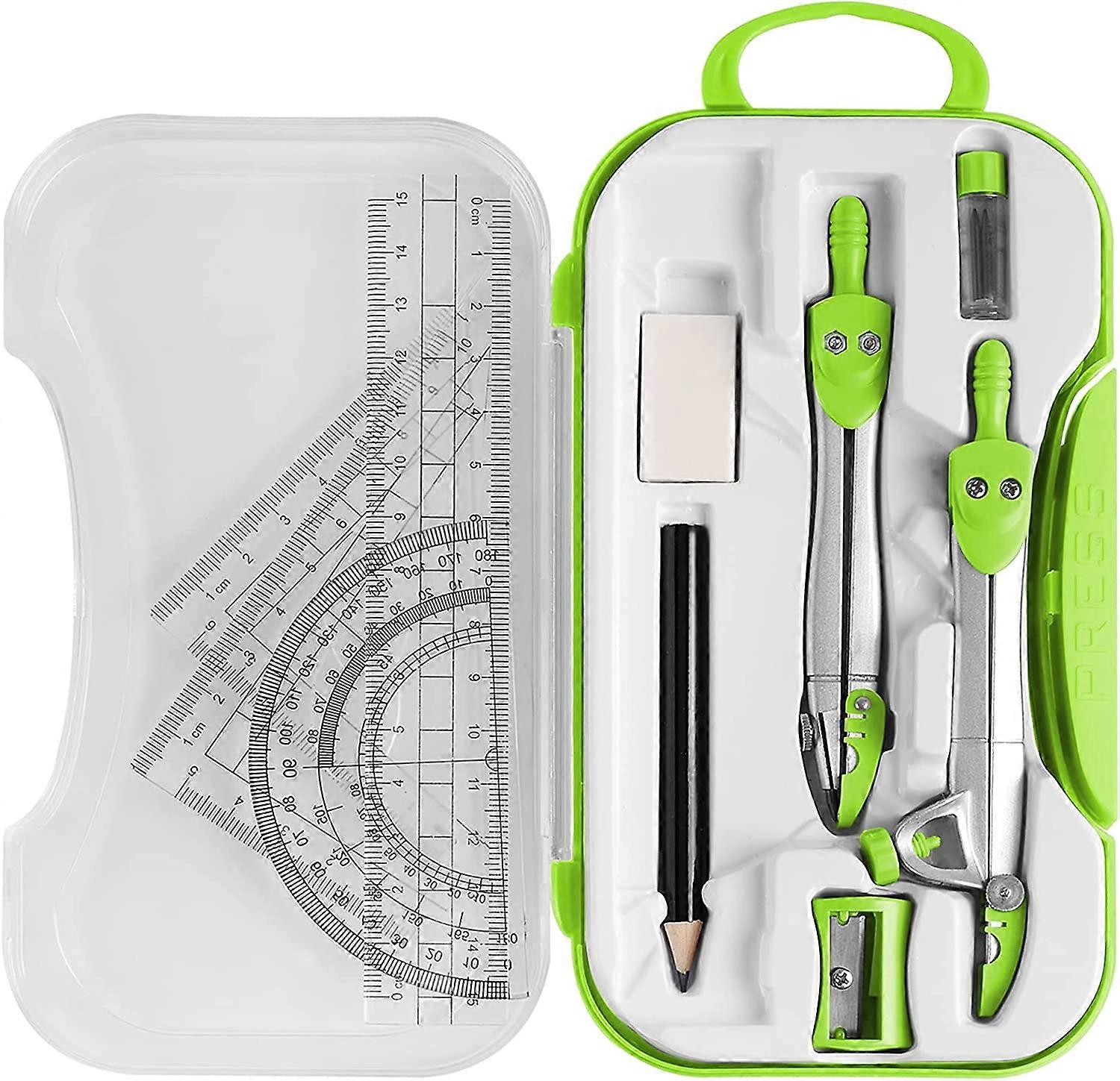 Mathematics teaching aids ruler triangle drawing tool 20X10X2.4cm (green)