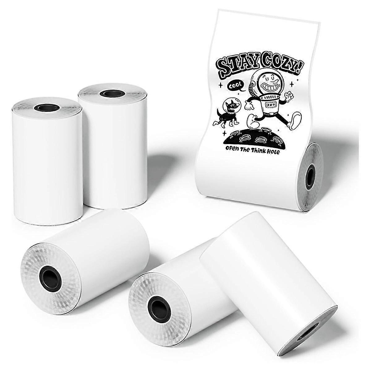 6 Roll Mini Pocket Printer αυτοκόλλητο έγγραφο, 30 X 57mm αυτοκόλλητο θερμικό χαρτί για τον εκτυπωτή τσέπης