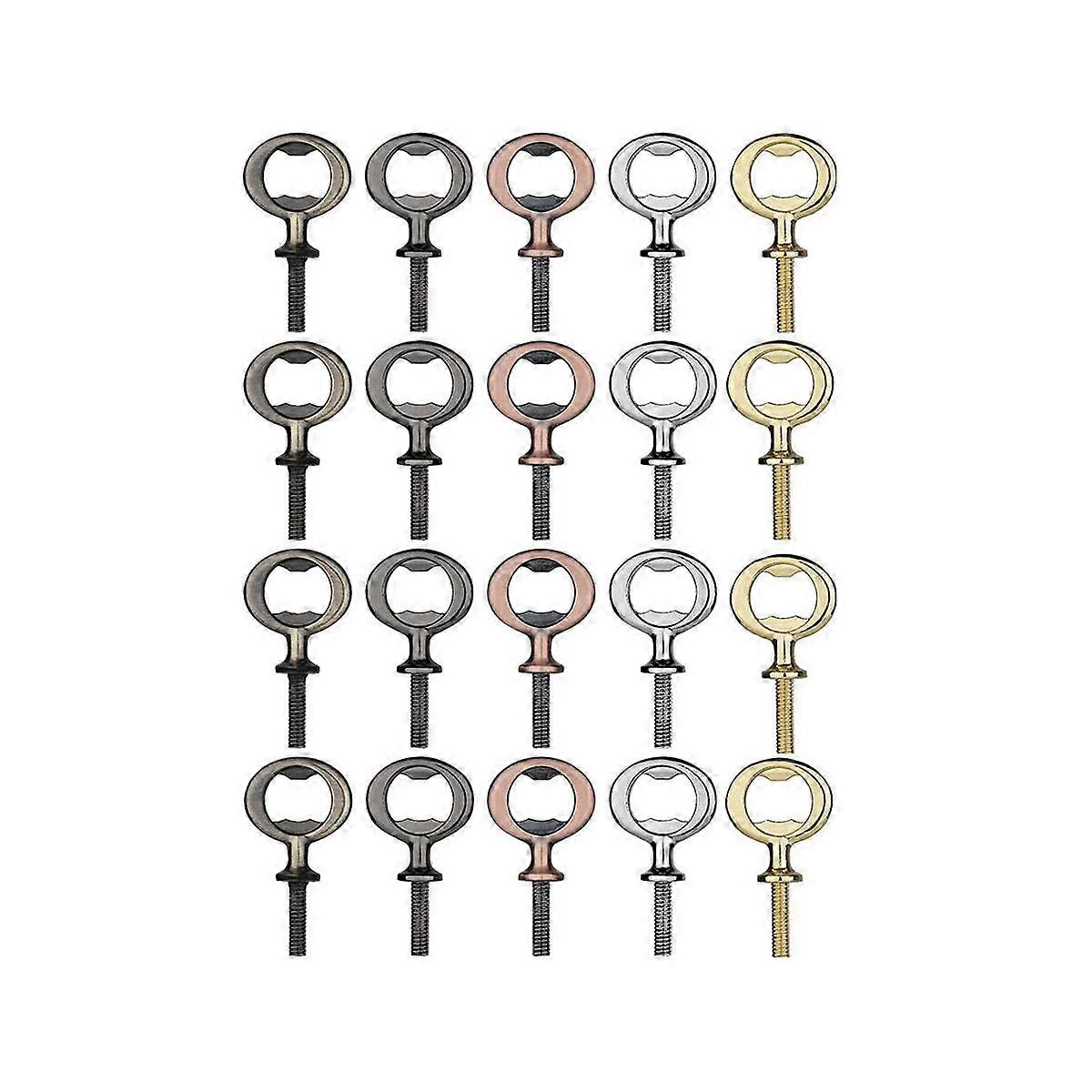 20PCS Metal Beer Opener, Flat Opener Inserts Kit, Threaded Beer Opener for DIY Projects