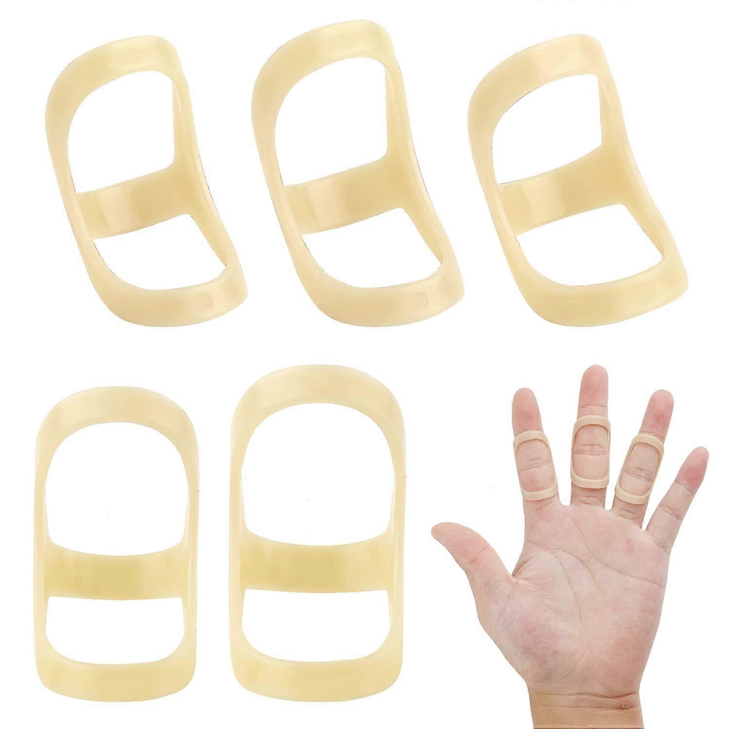 5pcs Oval Finger Splint  Finger SupportTrigger Finger Splint Finger Straightener Brace For Thumb Middle Pinky or Ring Finger (6 7 8 9 10 Sizes)