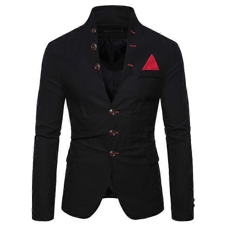 Herren Slim Fit Langarm Casual Blazer Button-Down-Anzug mit Tasche