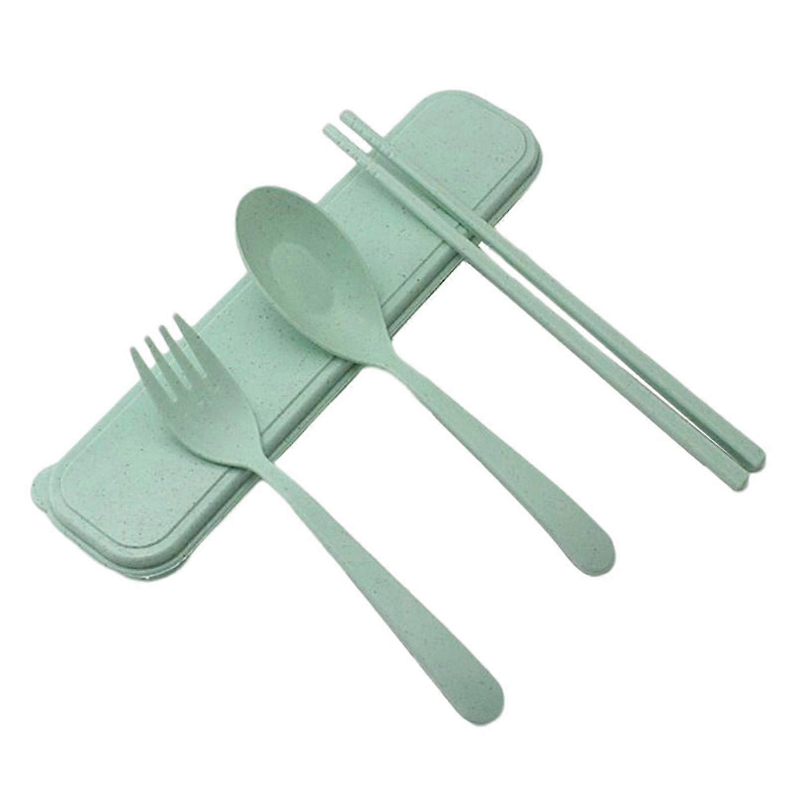 3pcs Plastic Flatware Kit Reusable Cutlery Utensils For Picnic Hiking Camping