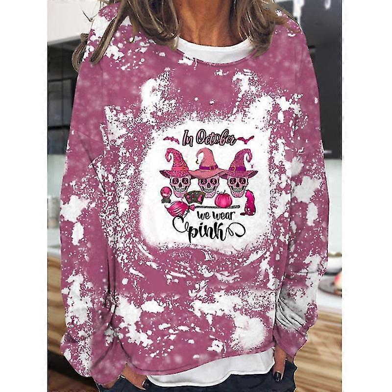 المرأة سقوط هالوين قميص من النوع الثقيل القرع تي شيرت مضحك كم طويل طاقم الرقبة فضفاضة البلوزات الأعلى البلوزات