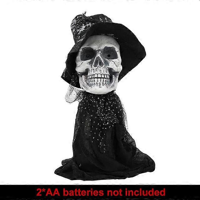 Halloween Horreur Ghost Head Décoration Commande vocale électrique Mariée Marié Accessoires Maison h