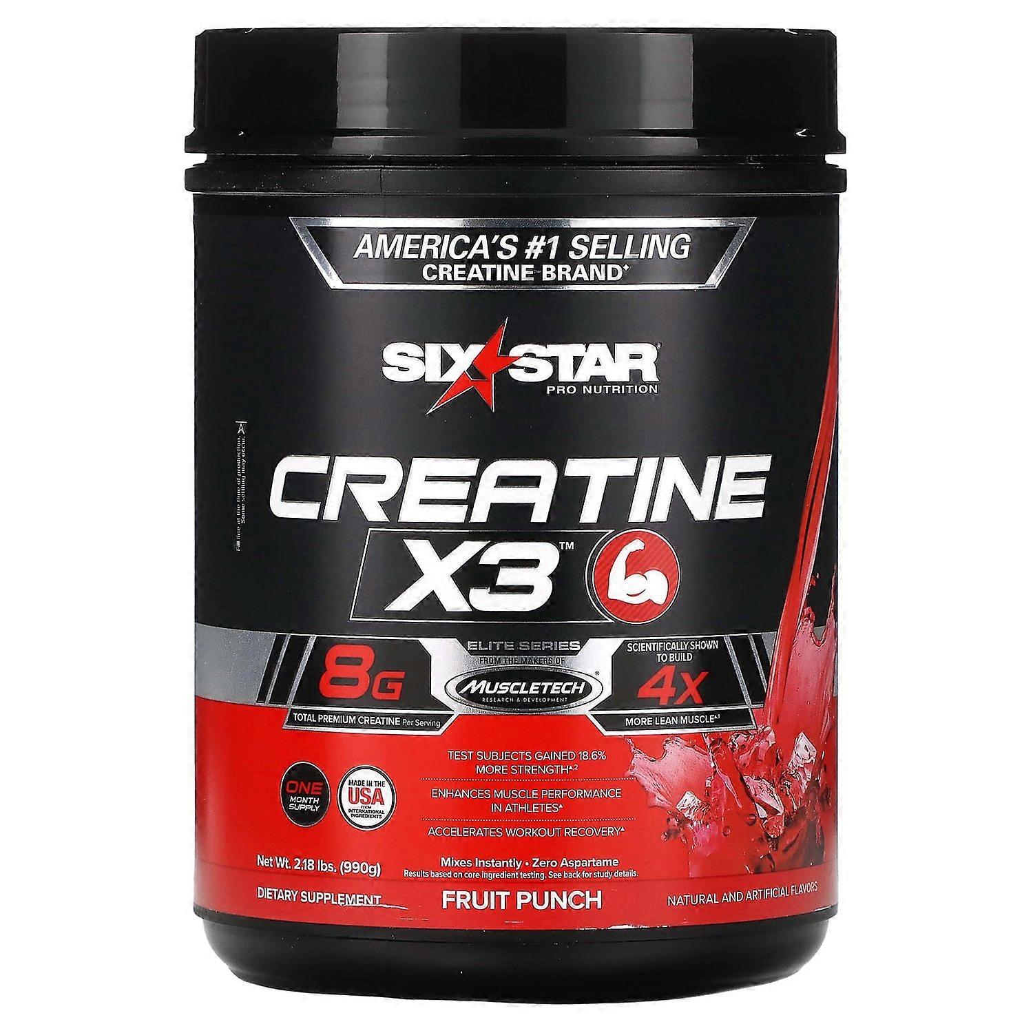 SIXSTAR, Creatine X3, Fruit Punch, 2.18 lbs (990 g)