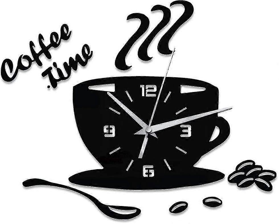 Creative Coffe Wall Clock Wall Sticker Room Decoration