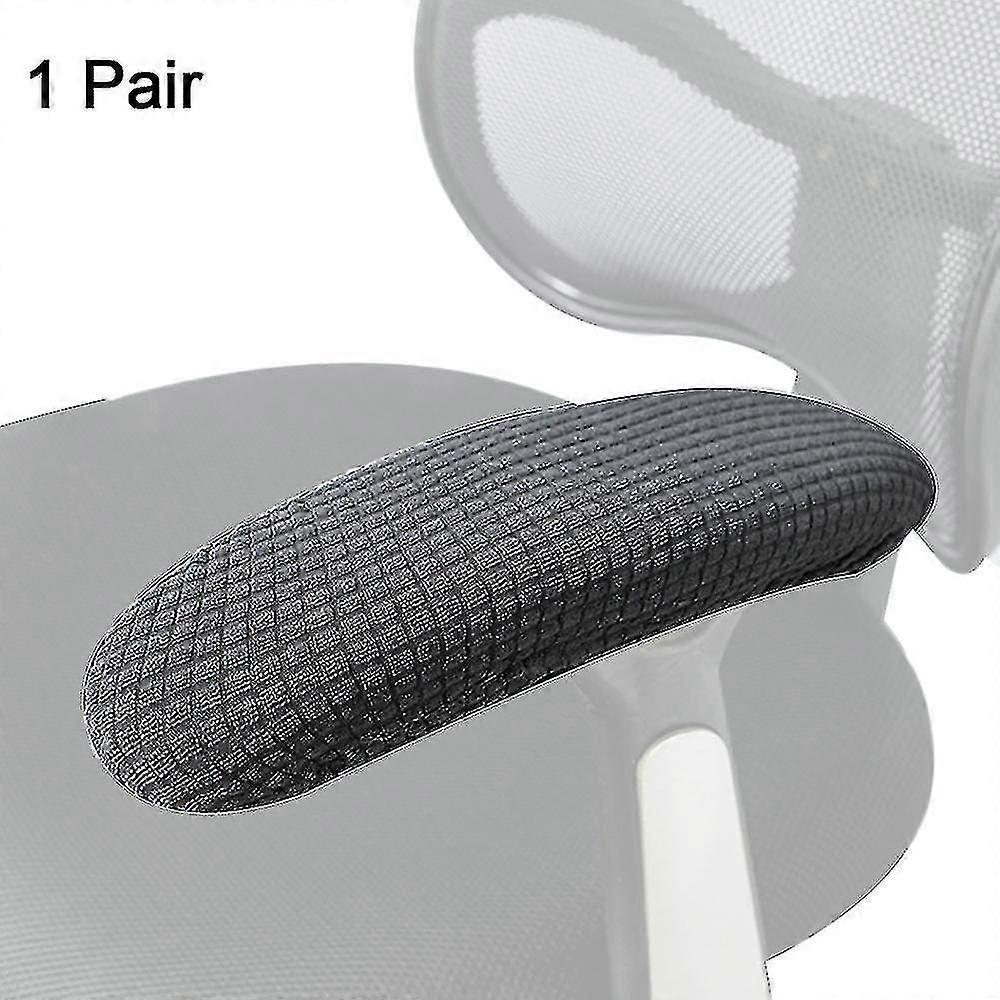 1 Pair / 2 Pcs Polyester Removable Durable Machine Washable Office Chair Armrest Slipcovers Dirty-resistant Elastic Waterproof Computer Swivel Chair A