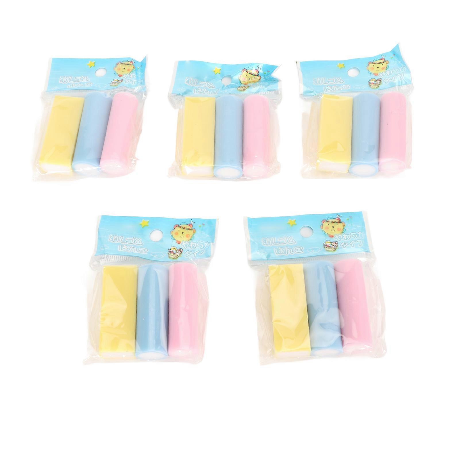 15pcs Stamp Carving Block 3 Colors Soft Rubber Stamp Block Printmaking Supplies for Beginner Craft