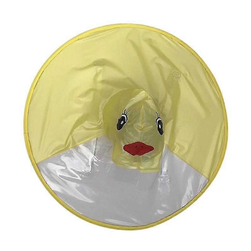 Creative Pvc Imperméable Jetable Poncho Tête Parapluie Manteau En Forme Enfants Adulte Imperméable Pliable Imperméable Mini Jaune Canard Motif Pour 125-150c