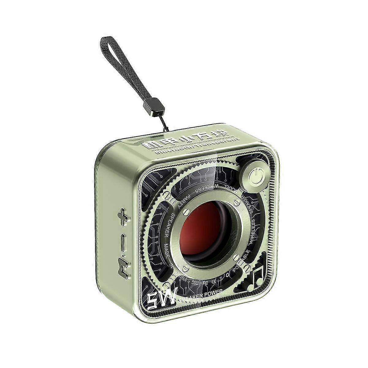 Altoparlante Bluetooth trasparente stile Mecha, piccolo cannone in acciaio, chiamata ad alta definizione, portatile, per esterni