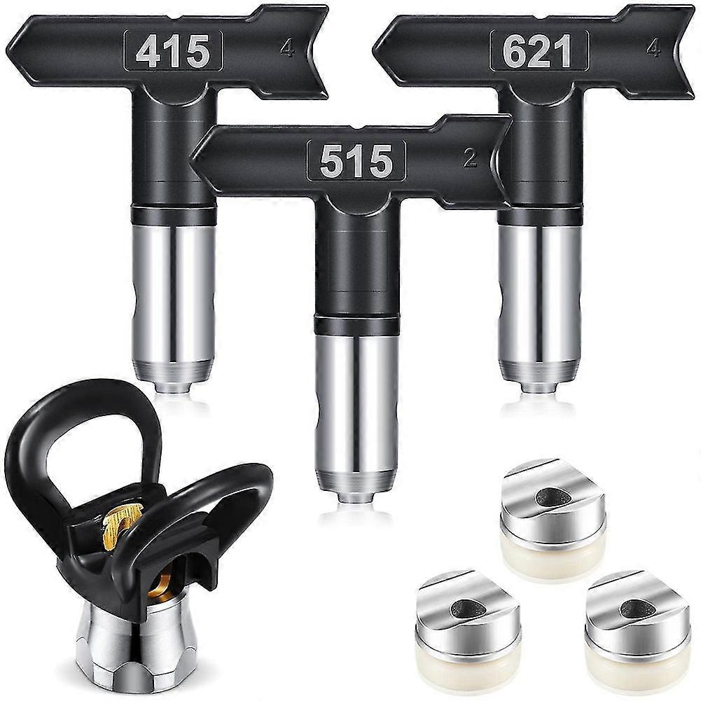 4 Pieces Spray Tips Airless Paint Sprayer Tips Reversible Spray Tip Nozzle Tip Guard Base For Airless Paint Spray