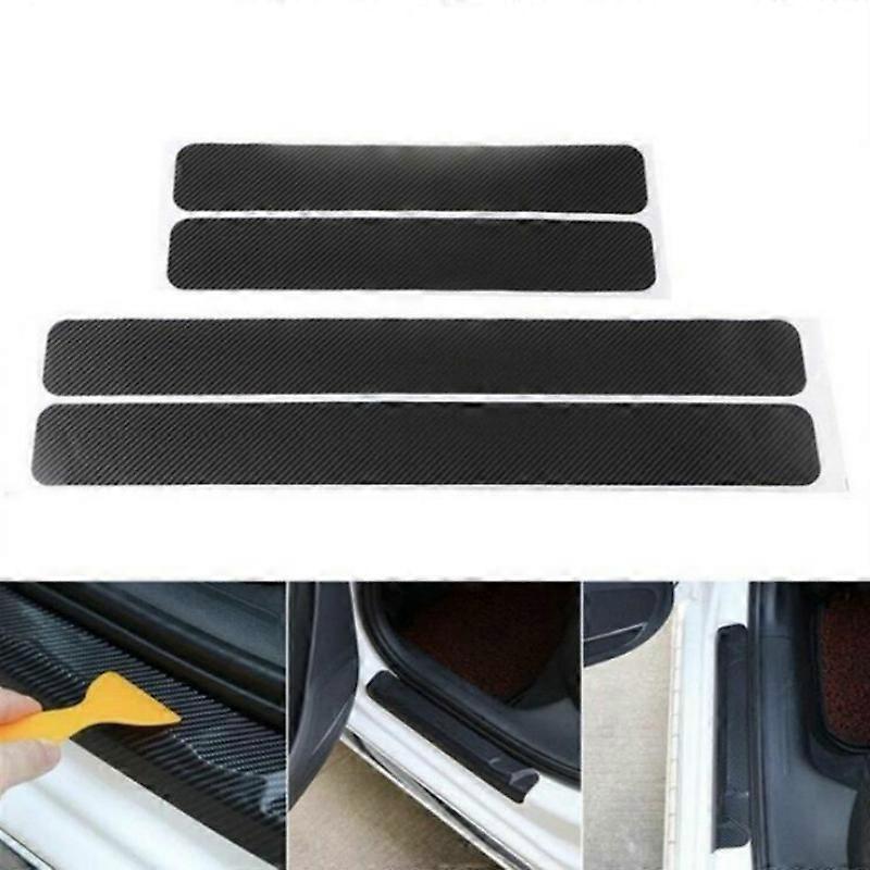 4PCS 60cm x 6.8cm Car Door Stickers Universal Sill Scuff Anti Scratch Carbon Fiber Auto Door Sticker Car Accessories Styling