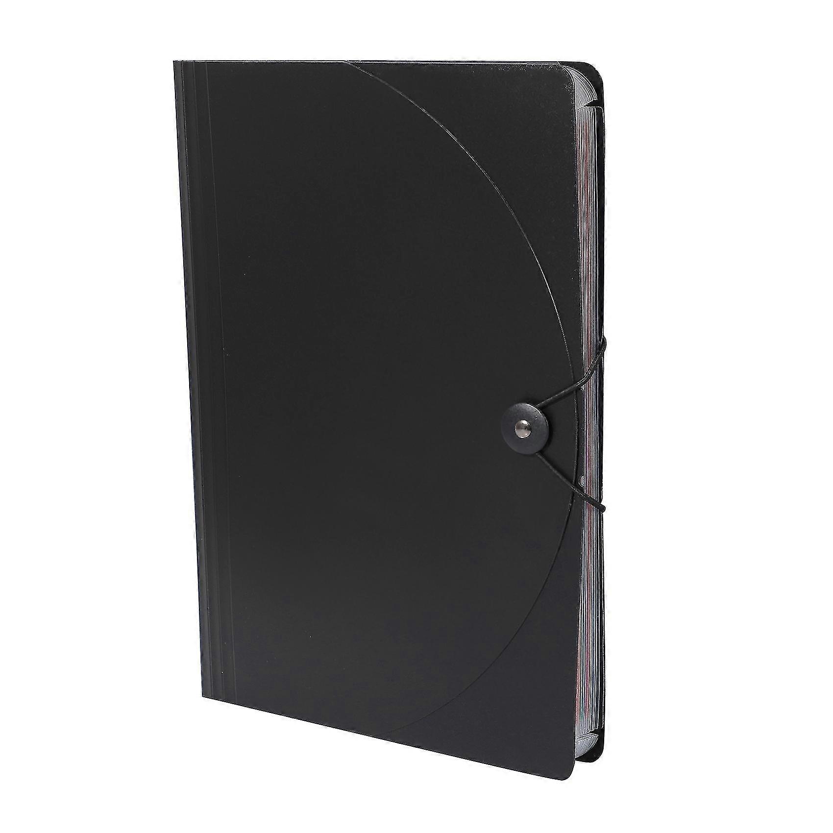 Expanding File Folder A4 Letter Size Portable Document Holder With 12 Pockets Black Filing Folders