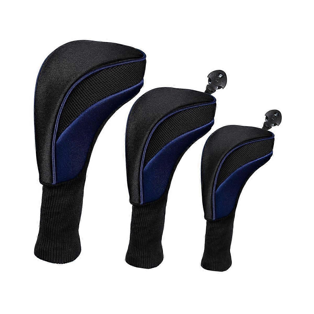 Golf Club Set Head Set Wood Club Cover Breathable Mesh Fabric 1/3/5/ Cap Cover Head Cap Set Golf Pa