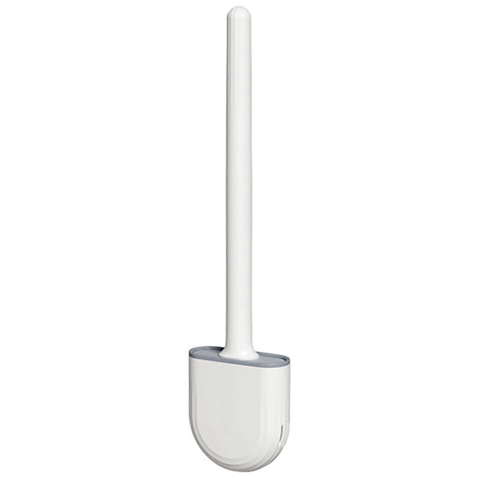 Household Toilet Bowl Brush and Holder Space Saving Adhesive Non-Slip Long Handle Brush for Bathroom Toilet Cleaner