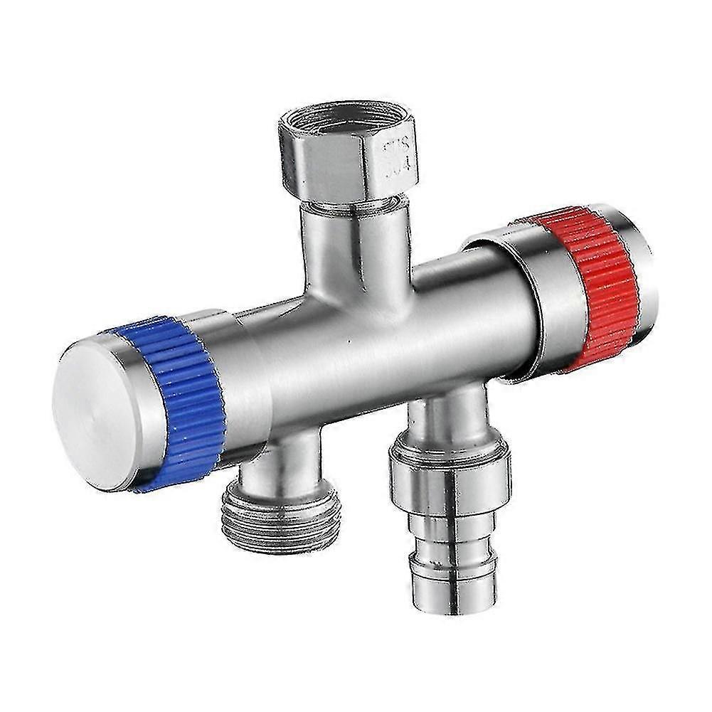 Robinet de fendeuse d’eau en acier inoxydable 1 en 2 sur 2 voies Bibb pour machine à laver (Ruipei)