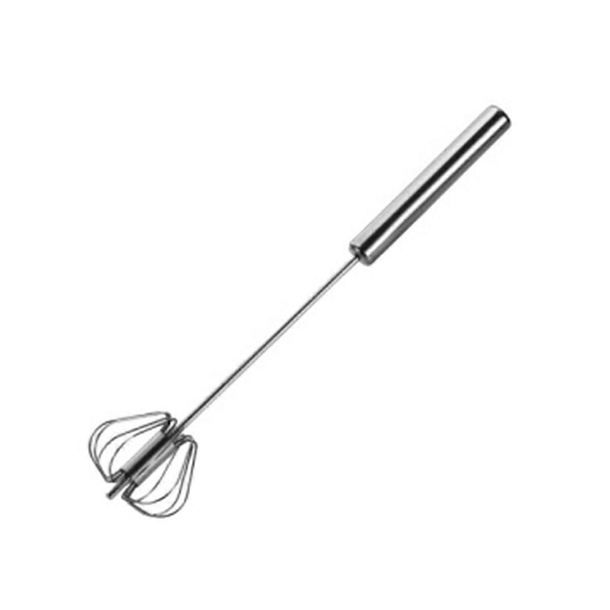 12inch Stainless Steel Semi-Automatic Whisk, Hand Push Rotary Blender Egg Whisk, Mixer Stirrer Kitc