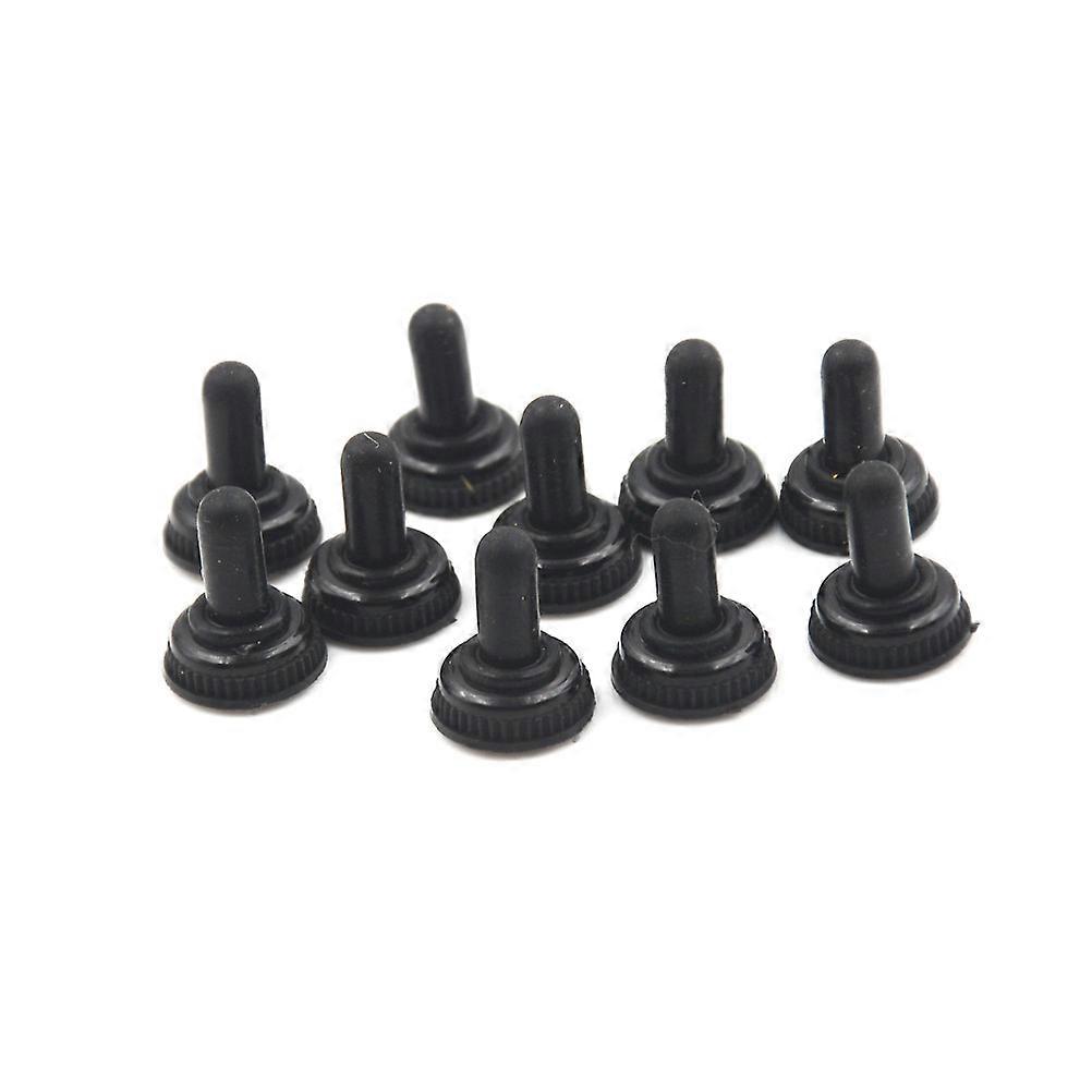 10PCS Black Toggle Switch Rubber Cover Waterproof Caps Home Tools Accessories 6mm