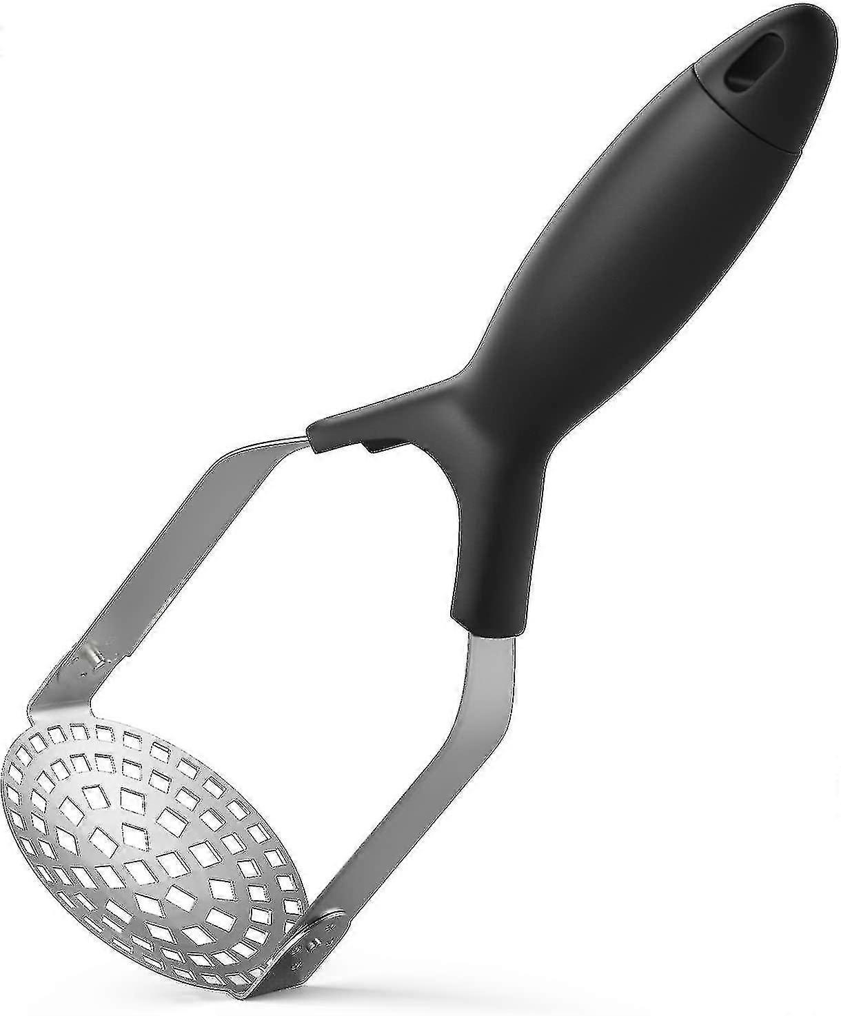 Potato Masher - Premium Stainless Steel Masher Ricer Slicer Crusher With Fine-grid Mashing Plate And Good Grips For Smooth Mashed Potatoes And Vegetab