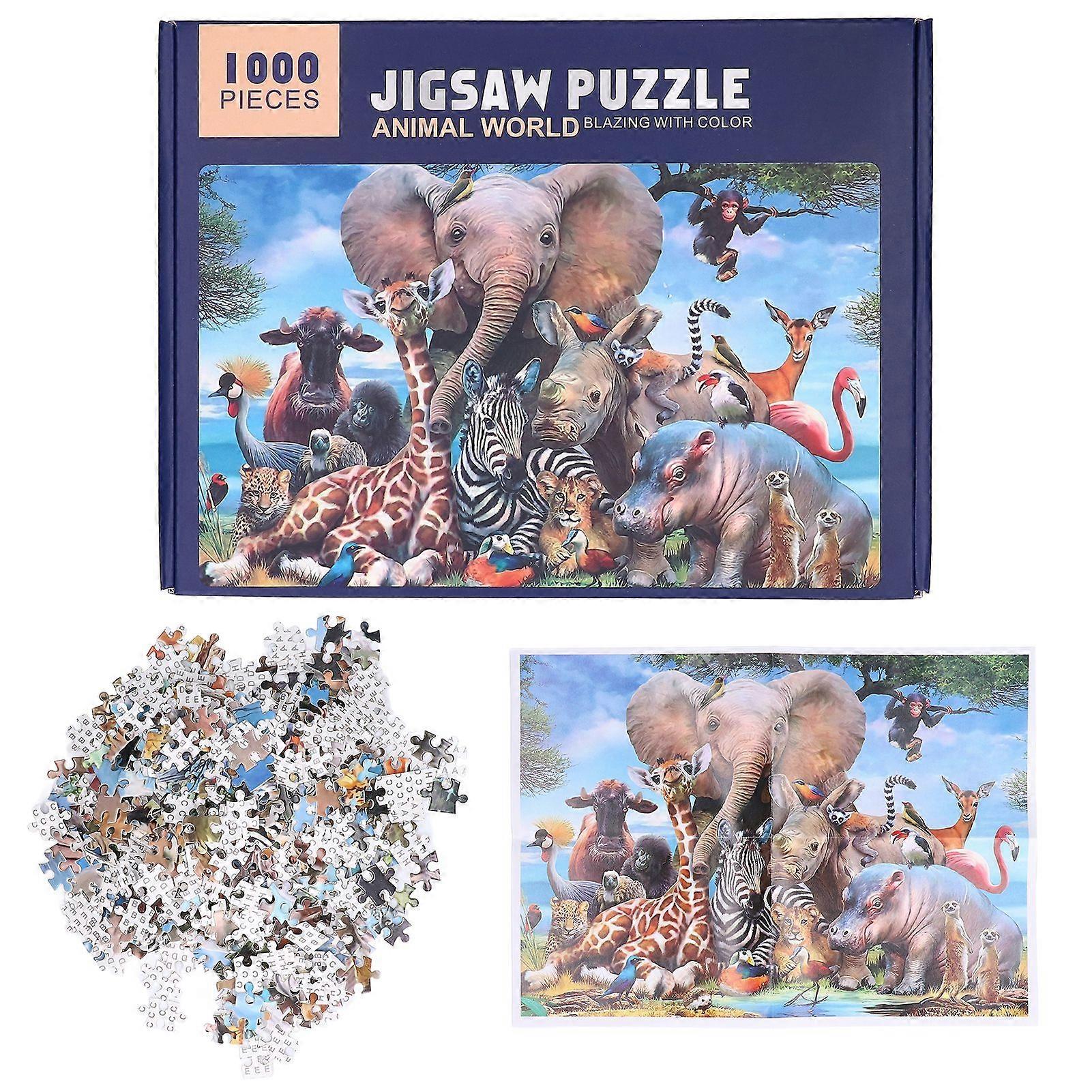 1000pcs Jigsaw Puzzle Animal Pattern Puzzle Game Educational Toy Holiday Gift for Adult Teenager