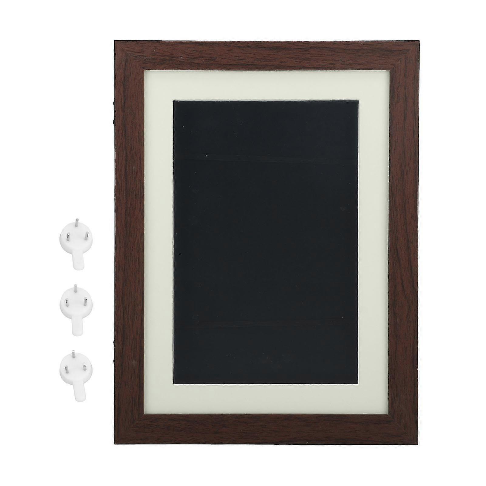 Brown Kids DIY Picture Frame with Magnetic Closure - Horizontal/Vertical Format for Artwork Display (Includes Nails)