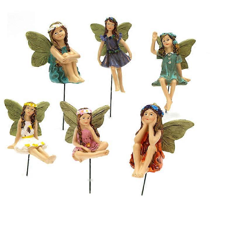 6Pieces Garden Miniatures Fairies Mini