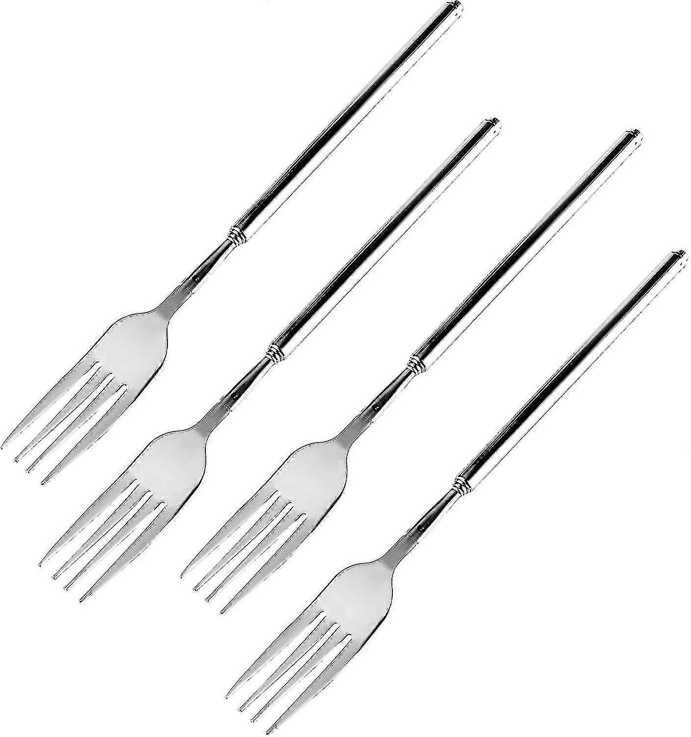 Extendable Long Handle Telescopic Fork - Cutlery Fork For Bbq, Dinners, Desserts, Sausages, Hot Dogs, Fruits And Vegetable Bbq Tool Accessory