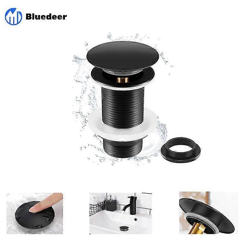 Black Sink Drain Without Overflow, Universal Black Pop Up Sink Drain, Drain Plug Without Overflow, Drain Plug Without Overflow, Automatic Pop Up Drain