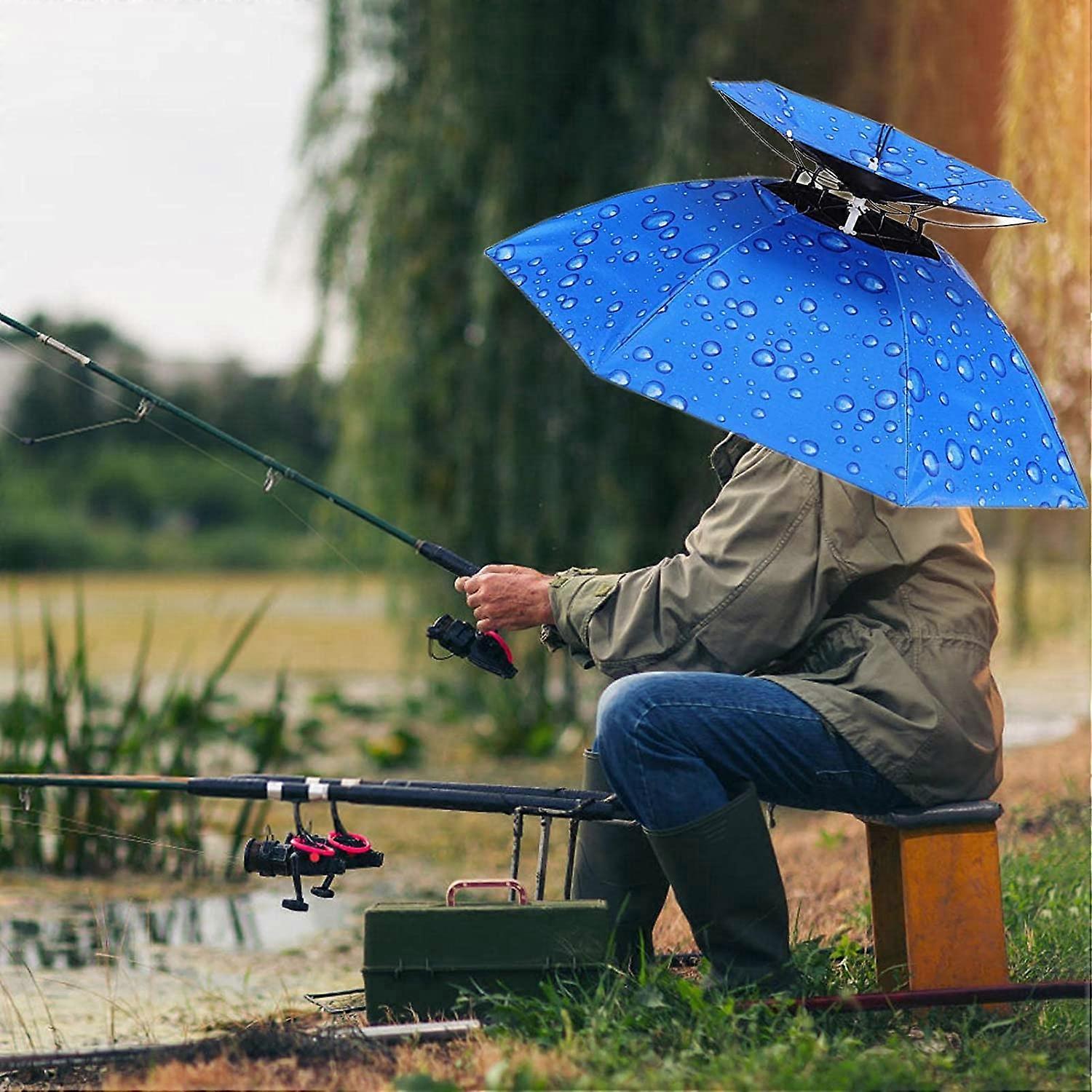 Qukipet Umbrella Hat – 37" Hands-Free Sun & Rain Protection, Adjustable Rubber Headband, Folding Design For Fishing, Gardening, Beach - View #5