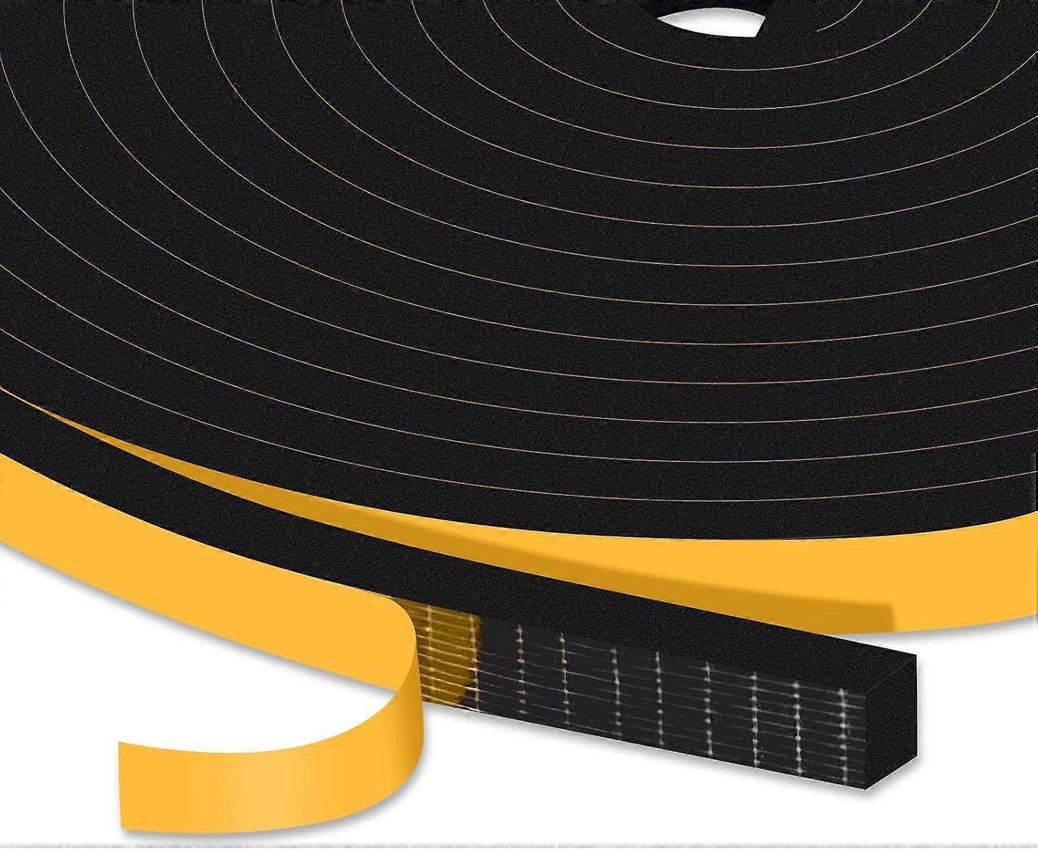 Window Seal Noise Insulation, Adhesive Foam Door, Anti-slip, Anti-cold Shockproof Rubber Strip, 12mm (L) x 6mm (H), each 5m, 2 rolls, total 10m