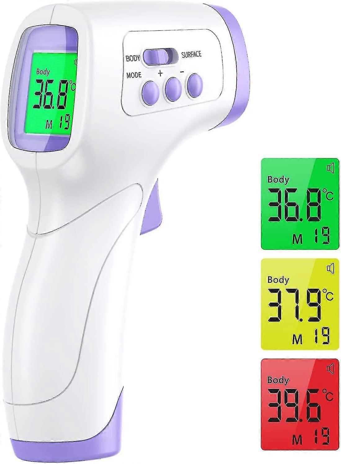 Infrared Forehead Thermometer, 2 In 1 Non Contact Thermometer Baby Adult, With Fever Alert, Lcd Display And Memory