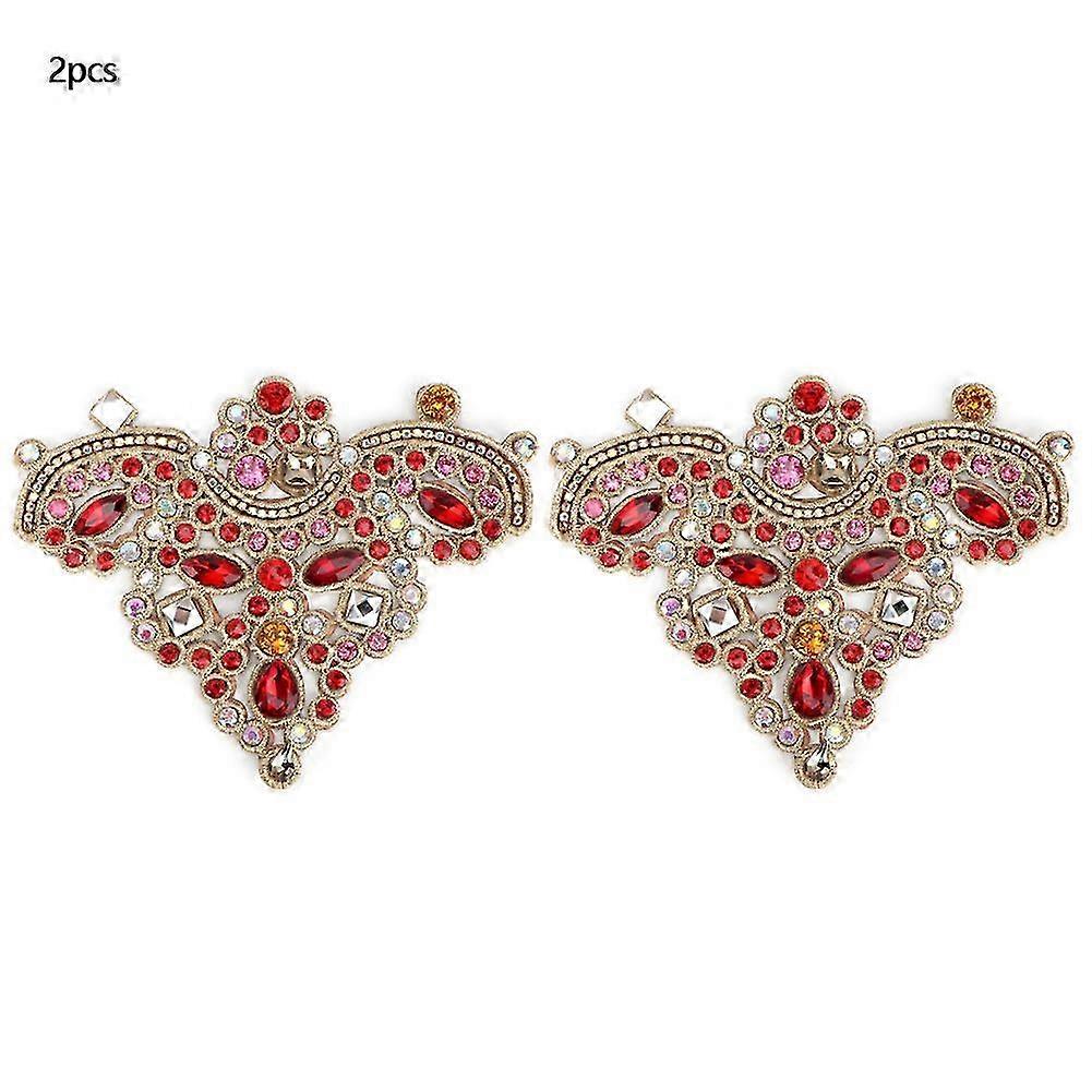 2 قطعة حجر الراين كريستال زين خياطة على فو لؤلؤ التصحيح لحقيبة أحذية الملابس (# 1)