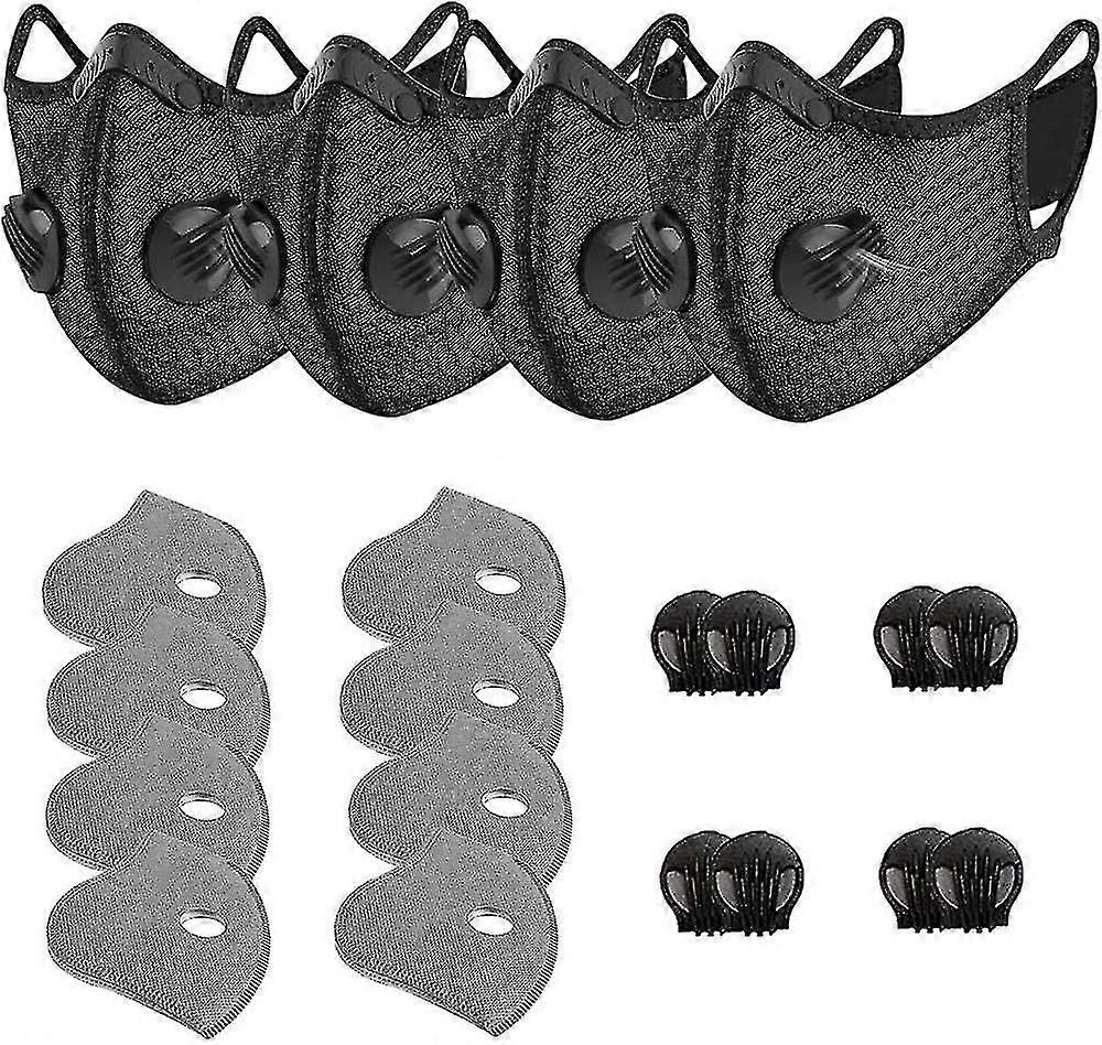 EVAGO 4pcs Face Mask With Breathing Valves Aldult